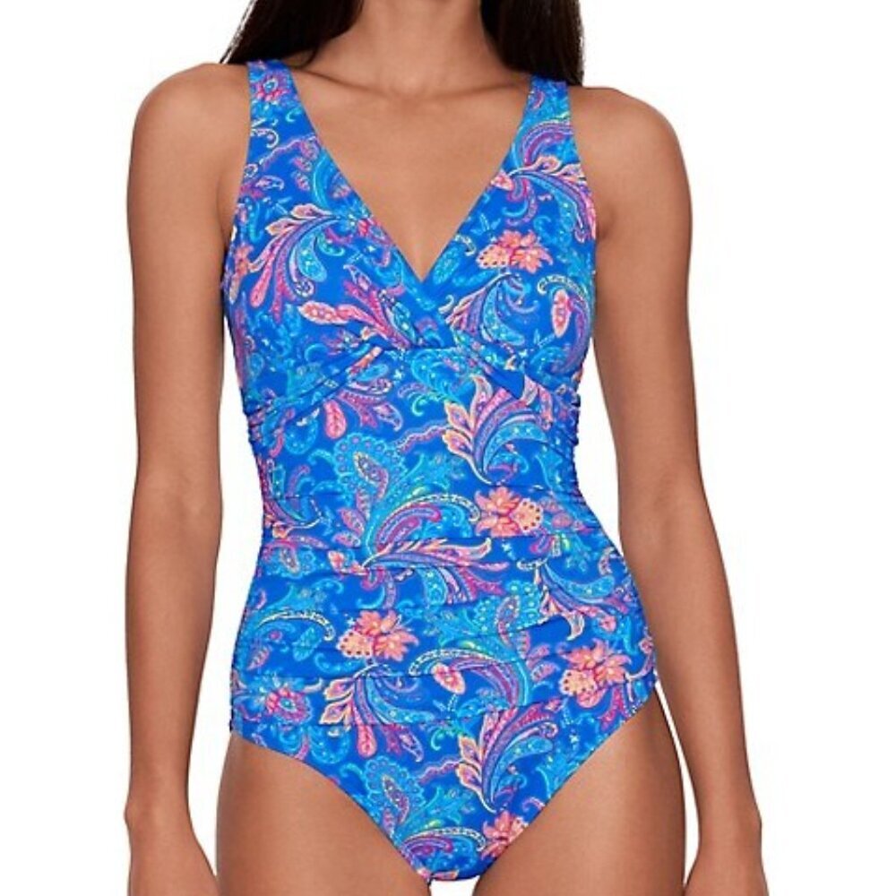 NWT Lauren Ralph Lauren Summer Paisley One-Piece Swimsuit 4